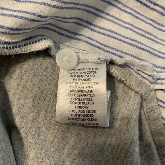 Beach Lunch Lounge Womens Size Large Multicolor Stripe Button Up Blouse - Picture 5 of 6